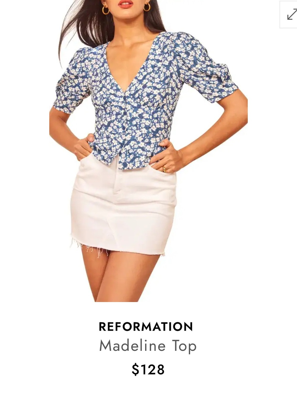 Reformation Madeline Top in Raquel Print